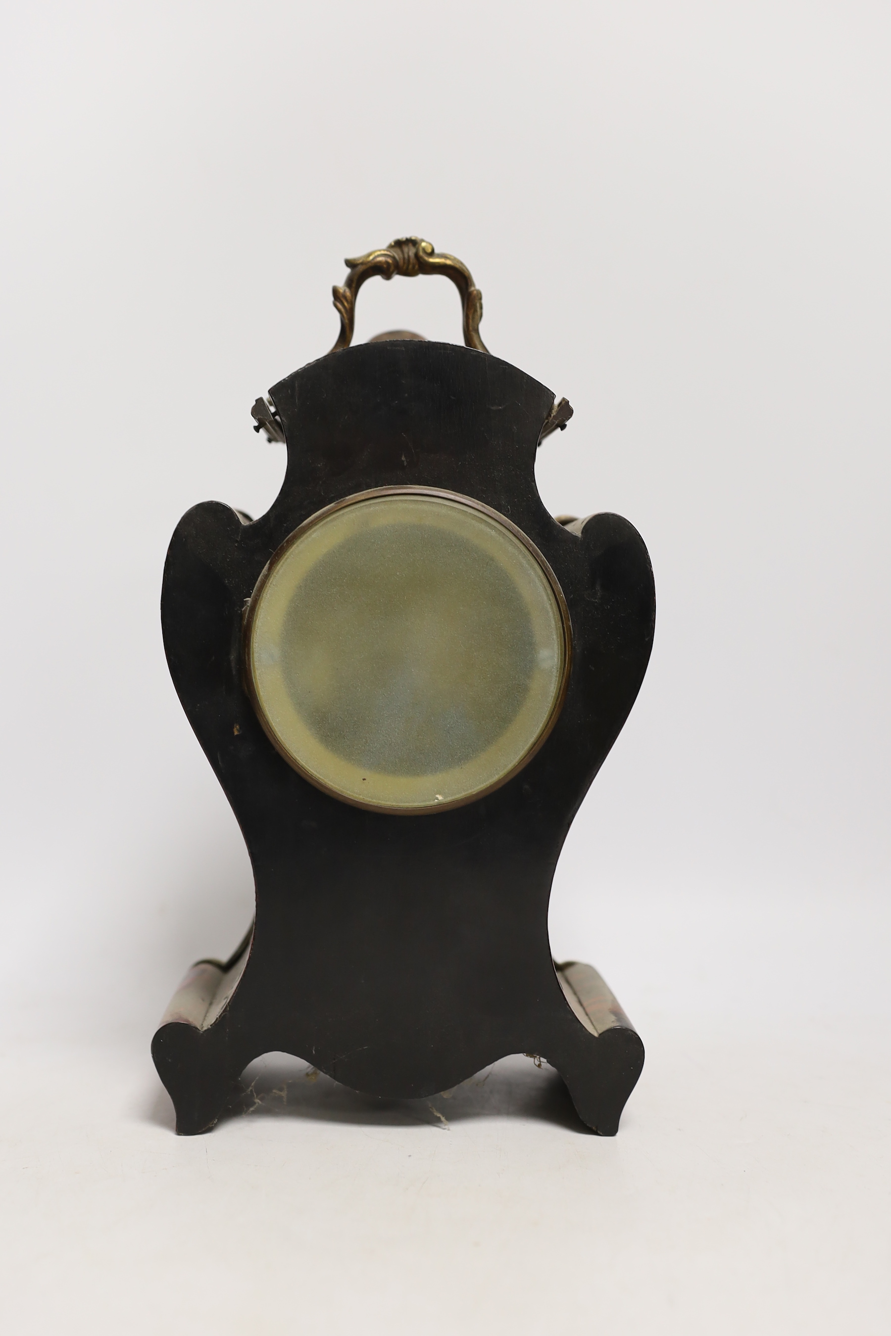 A 19th century French boulle cased mantel clock, 30cm